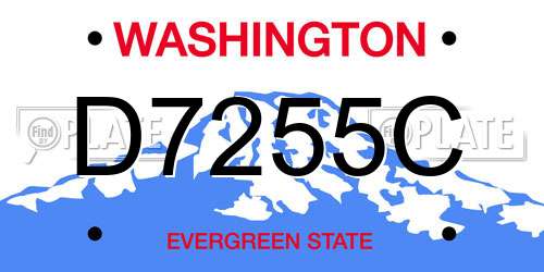 D7255C Washington License Plate