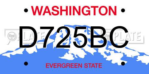 D725BC Washington License Plate