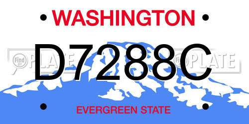 D7288C Washington License Plate