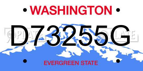 D73255G Washington License Plate