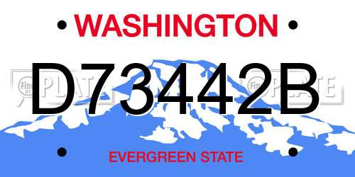 D73442B Washington License Plate
