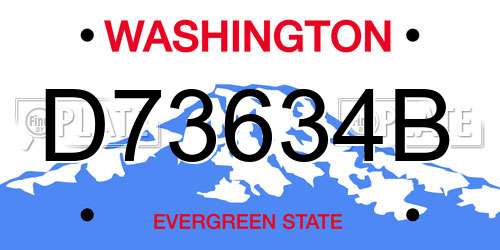 D73634B Washington License Plate