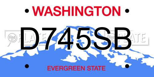 D745SB Washington License Plate