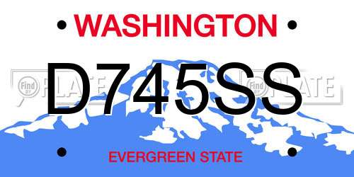 D745SS Washington License Plate