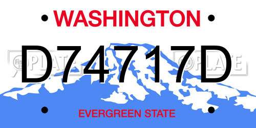 D74717D Washington License Plate