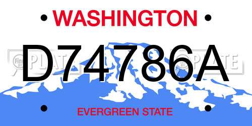 D74786A Washington License Plate