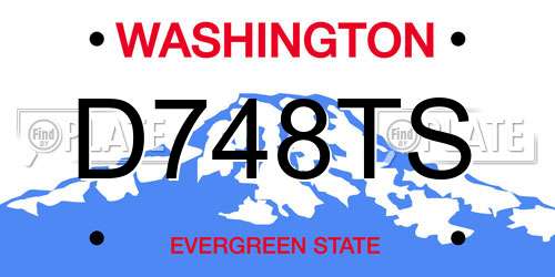 D748TS Washington License Plate