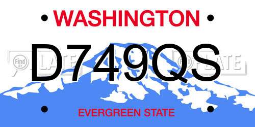 D749QS Washington License Plate