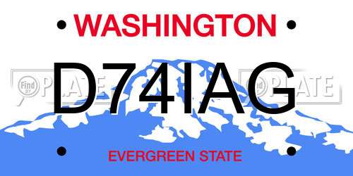 D74IAG Washington License Plate