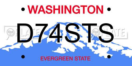 D74STS Washington License Plate