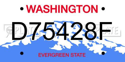 D75428F Washington License Plate