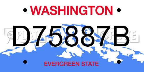 D75887B Washington License Plate