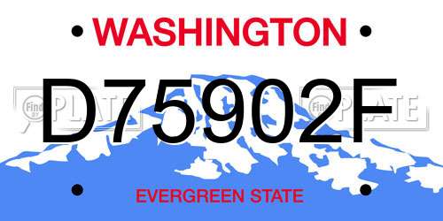 D75902F Washington License Plate