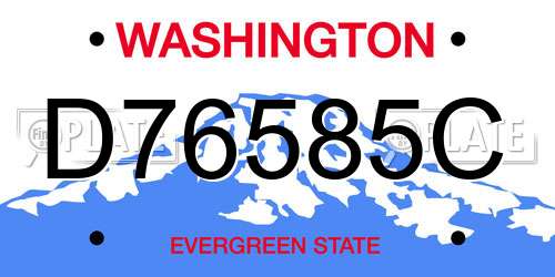 D76585C Washington License Plate