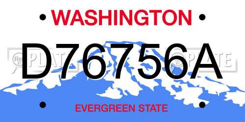 D76756A Washington License Plate