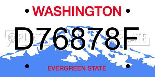 D76878F Washington License Plate