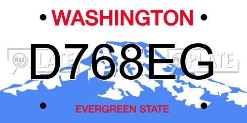 D768EG Washington License Plate