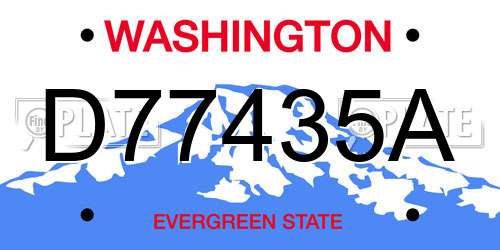 D77435A Washington License Plate