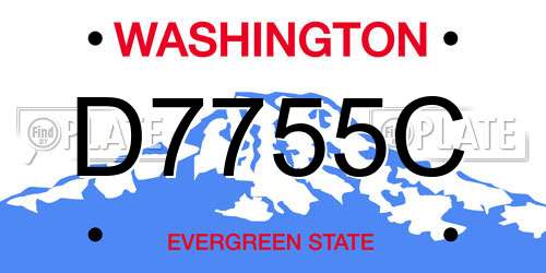D7755C Washington License Plate