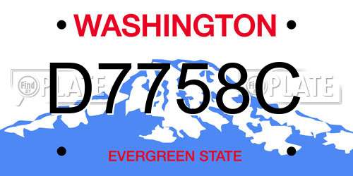 D7758C Washington License Plate