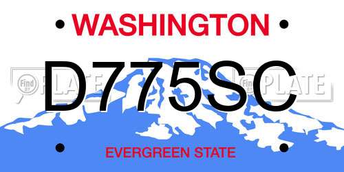 D775SC Washington License Plate