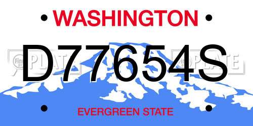 D77654S Washington License Plate
