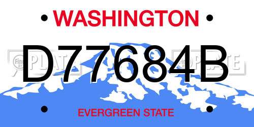 D77684B Washington License Plate
