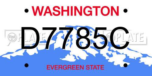 D7785C Washington License Plate