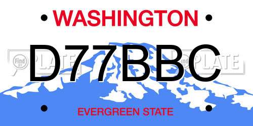 D77BBC Washington License Plate