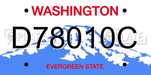 D78010C Washington License Plate