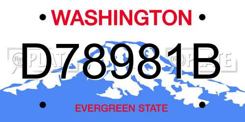 D78981B Washington License Plate