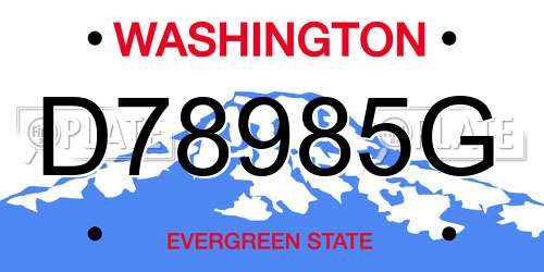 D78985G Washington License Plate