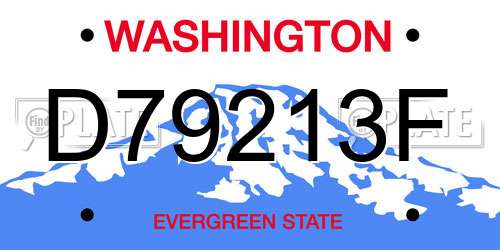 D79213F Washington License Plate