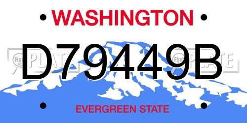 D79449B Washington License Plate