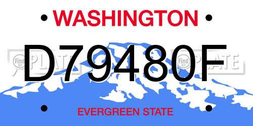 D79480F Washington License Plate