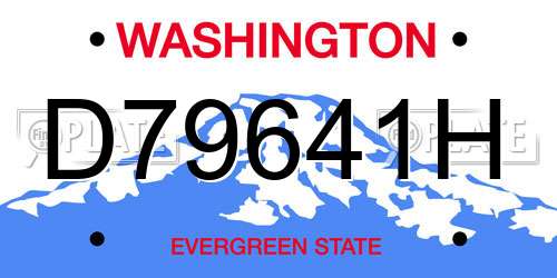 D79641H Washington License Plate