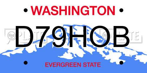 D79HOB Washington License Plate