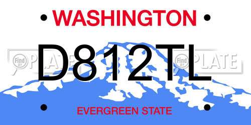 D812TL Washington License Plate