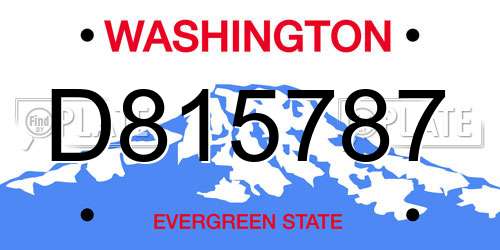 D815787 Washington License Plate