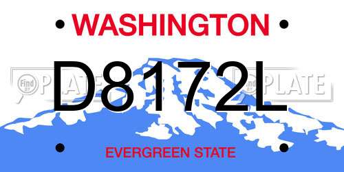 D8172L Washington License Plate