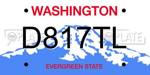 D817TL Washington License Plate