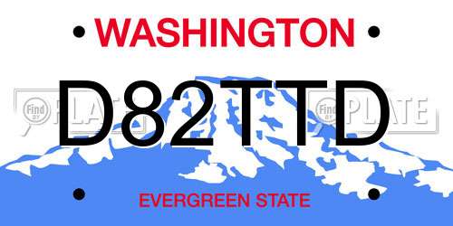 D82TTD Washington License Plate