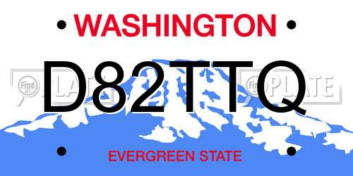 D82TTQ Washington License Plate