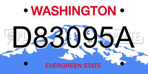 D83095A Washington License Plate