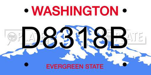 D8318B Washington License Plate