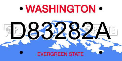 D83282A Washington License Plate