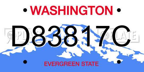D83817C Washington License Plate