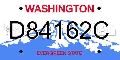 D84162C Washington License Plate