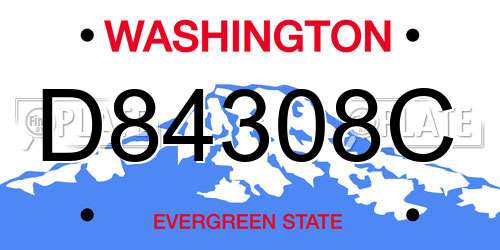 D84308C Washington License Plate