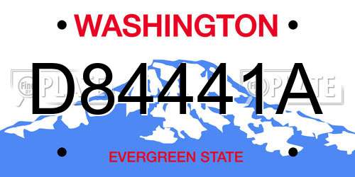 D84441A Washington License Plate